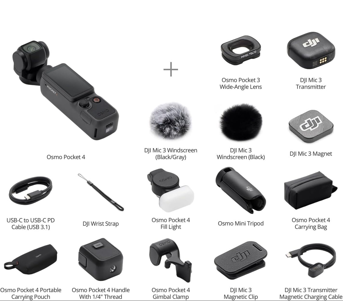 DJI Osmo Pocket 4 Creator Combo | 4K 240fps Handheld Vlogging Pocket Camera